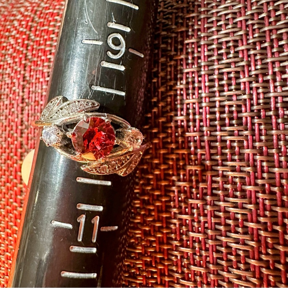 Fragrant Jewels Reddish Pink and Silver Ring